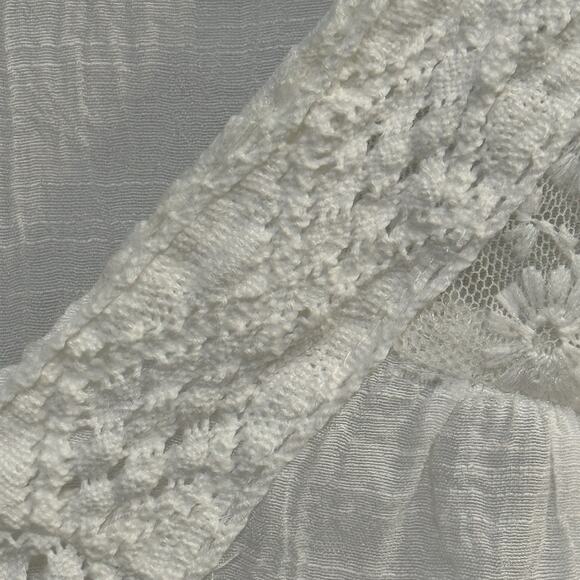 Carolyn Taylor Woman 3X Blouse Cotton Blend 3/4 Sl Crochet Crepe Ivory Summer‎ - Picture 5 of 10